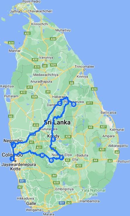 6 Days Hidden Treasures in Sri Lanka Tour Itinerary