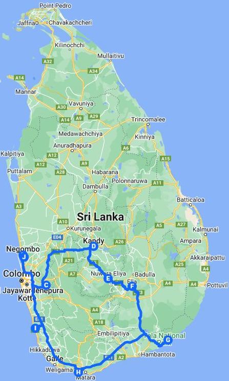 8 Days Hill country,Wild life & Beach Sri Lanka Tour Itinerary