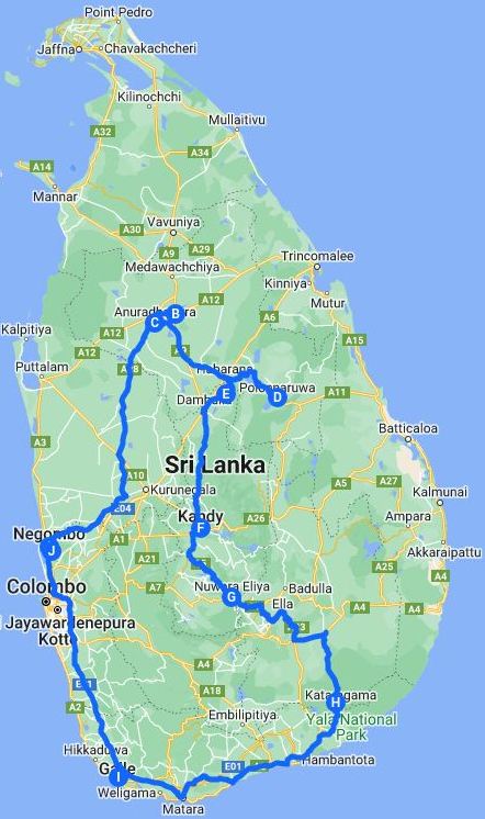 10 Days South to East beaches & Heritage Sites Sri Lanka Tour Itinerary