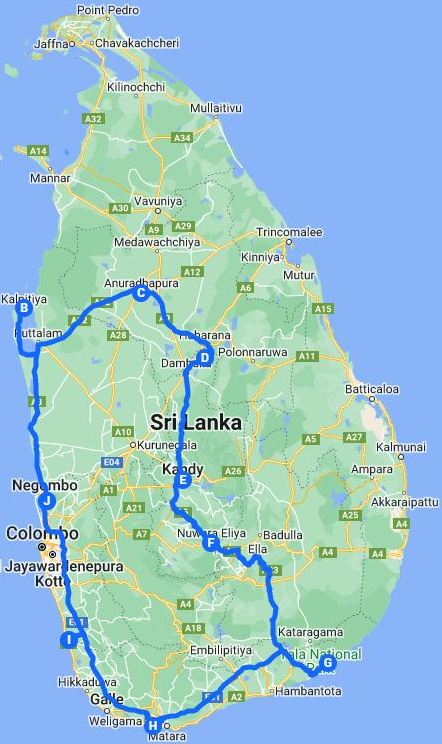 11 Days Wonders of Sri Lanka Tour Itinerary