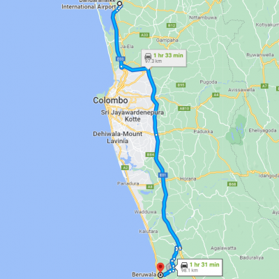 Colombo Airport to Beruwala Transfer