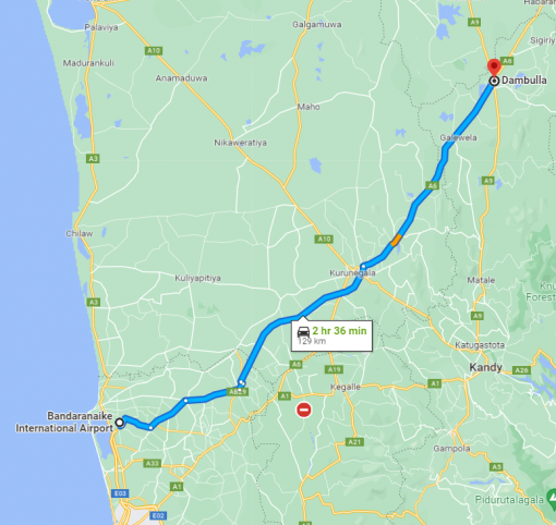 Colombo Airport to Dambulla Transfer