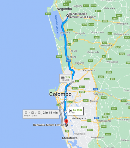 Colombo Airport to Dehiwala - Mount Lavinia Transfer