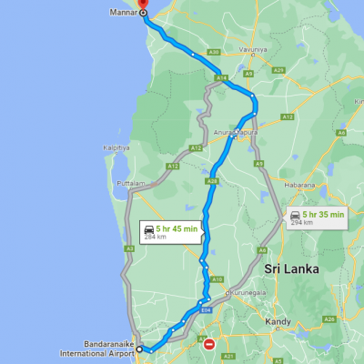 Colombo Airport to Mannar Transfer