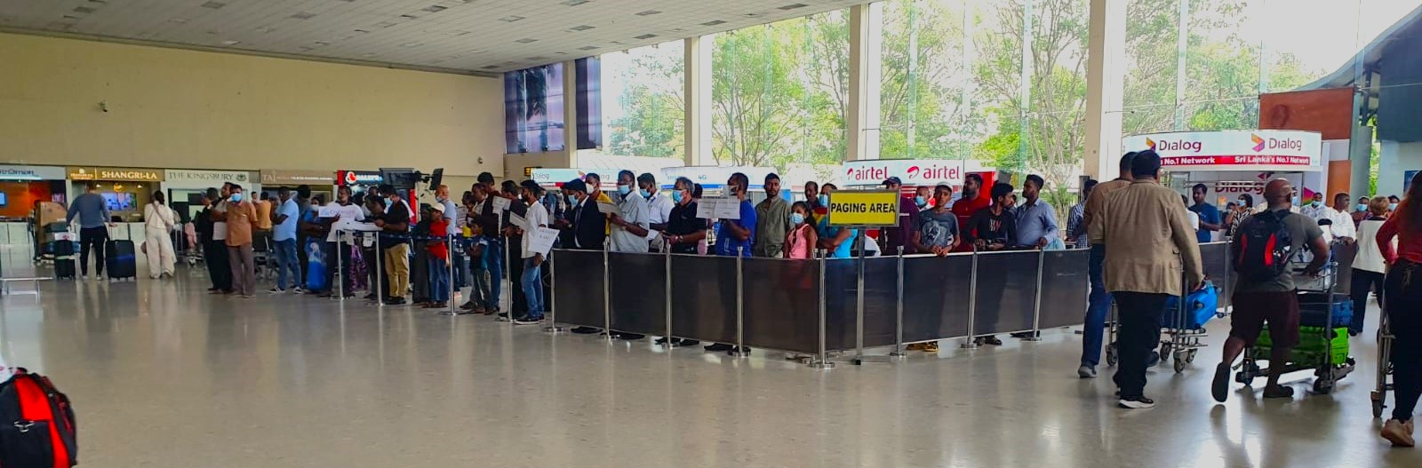 Colombo airport paging board or placard or airport pickup board, Colombo Airport Paging area