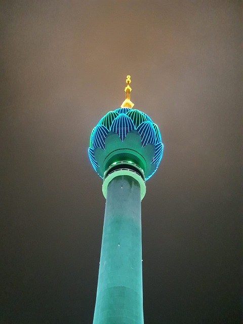 shape of the tower at night