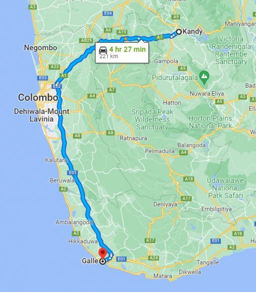 Kandy City to Galle City Transfer