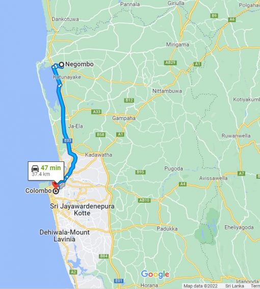 Negombo City to Colombo City Transfer