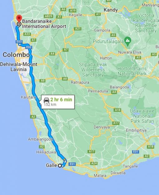 Galle City to Colombo Airport Transfer